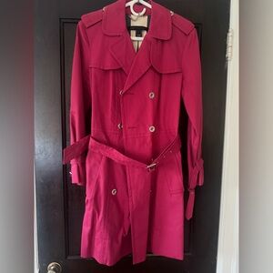 Marc by Marc Jacobs Raspberry Tailored Trench Coat size large in EUC